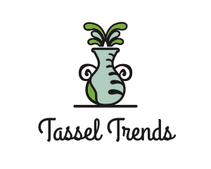 Flower Vase Pot Plant logo design