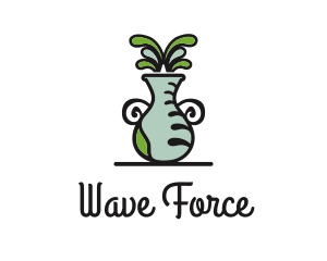 Flower Vase Pot Plant logo design