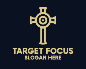 Target Cross Crucifix logo design