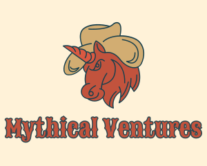 Cowboy Hat Unicorn  logo design