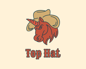 Cowboy Hat Unicorn  logo design