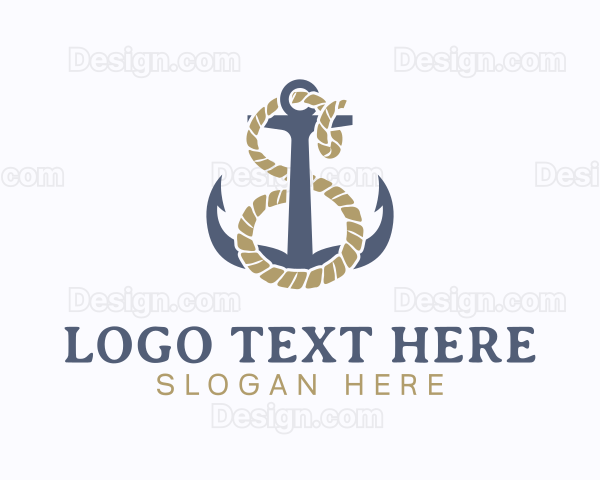 Nautical Anchor Letter S Logo