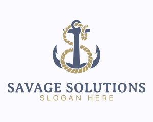 Nautical Anchor Letter S logo design