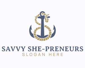 Nautical Anchor Letter S logo design