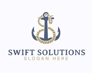 Nautical Anchor Letter S logo design