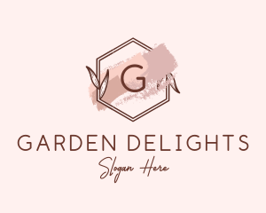 Natural Hexagon Watercolor logo design