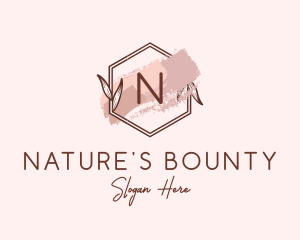 Natural Hexagon Watercolor logo design