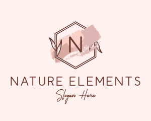 Natural Hexagon Watercolor logo design