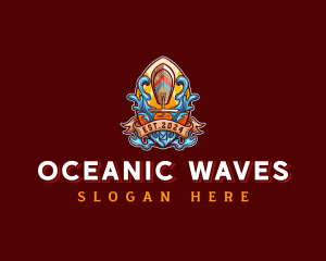 Foil Surfing Board Waves logo design