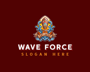 Foil Surfing Board Waves logo design