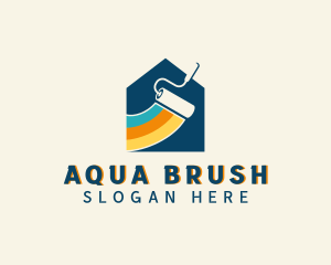 House Painting Paint Roller logo design