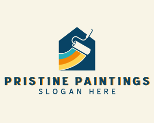 House Painting Paint Roller logo design