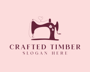 Floral Sewing Machine Tailoring logo design