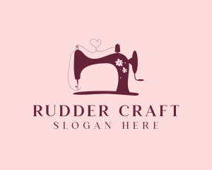 Floral Sewing Machine Tailoring logo design