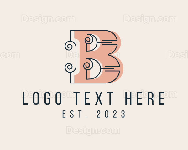 Ornate Swirl Letter B Logo