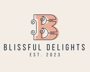 Ornate Swirl Letter B logo design