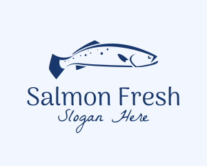 Blue Seabass Fish  logo design