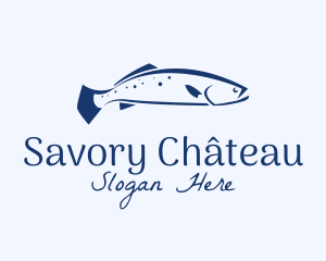 Blue Seabass Fish  logo design