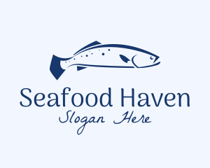 Blue Seabass Fish  logo design