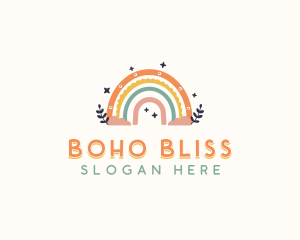 Rainbow Kindergarten Boho logo design