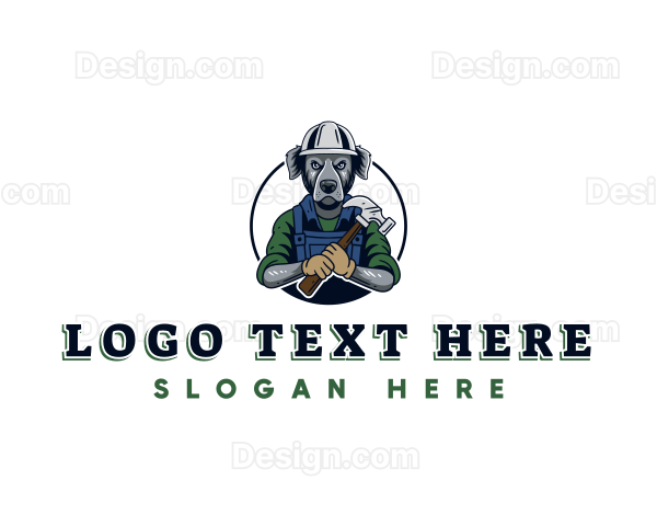 Dog Hammer Construction Logo