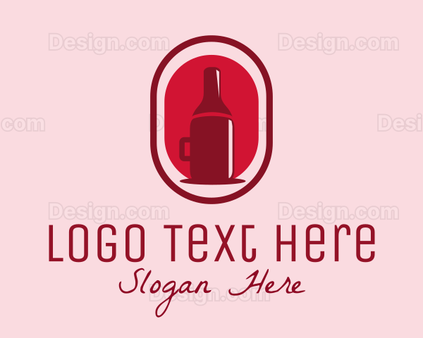 Mug Wine Bottle Logo