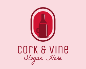 Mug Wine Bottle logo design