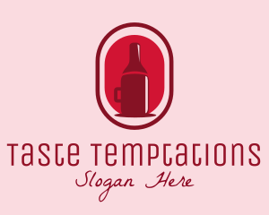 Mug Wine Bottle logo design