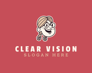 Retro Eyeglass Girl logo