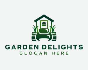 Lawn Mowing Gardener logo design