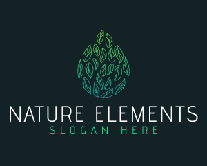 Nature Leaves Droplet  logo design