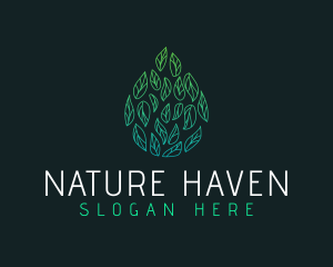 Nature Leaves Droplet  logo design