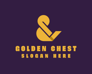 Golden Ampersand Symbol logo design