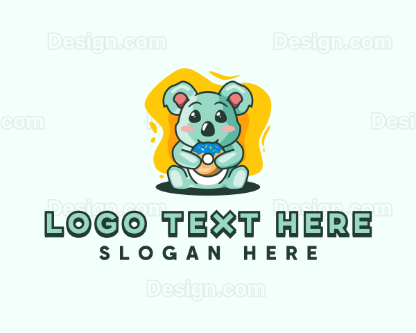 Koala Donut Food Logo