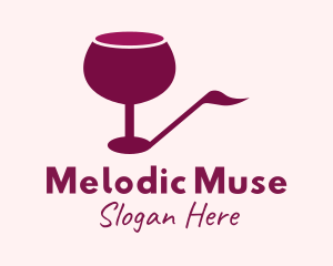 Wine Glass Music Note logo design