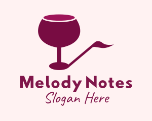 Wine Glass Music Note logo design