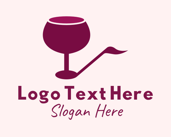 Wine Glass Music Note logo