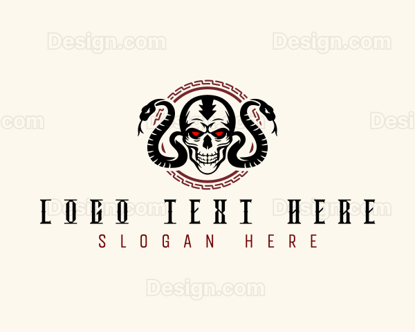 Skull Head Python Logo