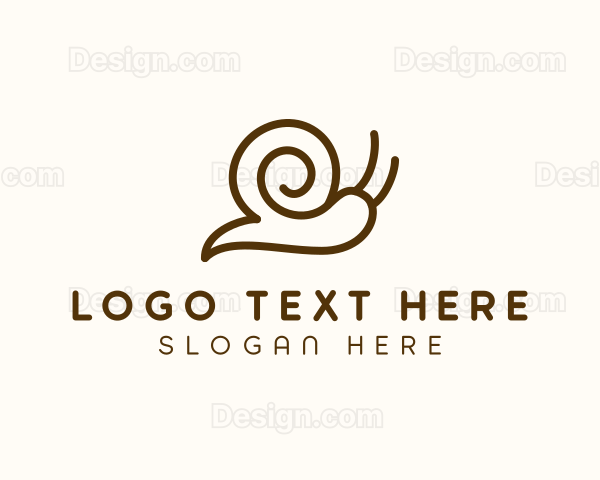 Minimalist Brown Snail Logo