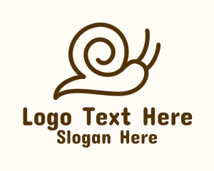 Minimalist Brown Snail Logo