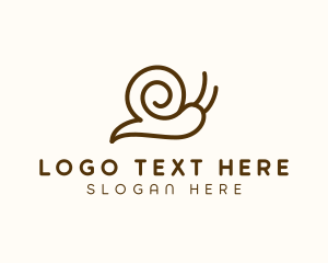 Minimalist Brown Snail logo