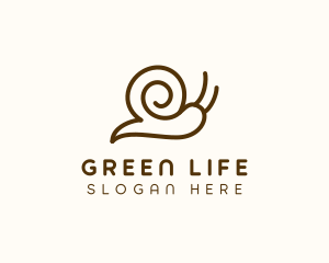 Minimalist Brown Snail logo design