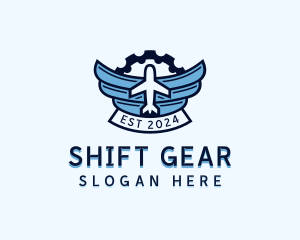 Airplane Wings Gear logo design