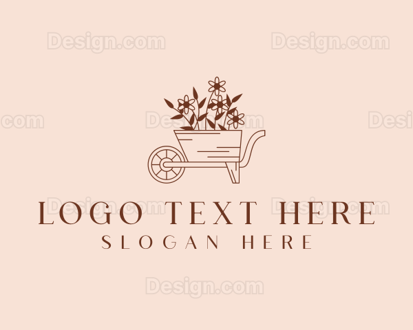 Garden Flower Wheelbarrow Logo