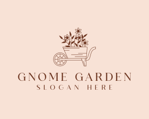 Garden Flower Wheelbarrow logo design