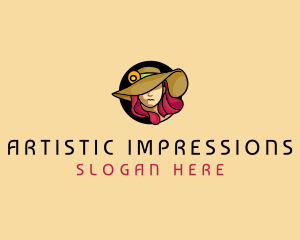 Female Hat Fashion logo design