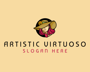 Female Hat Fashion logo design