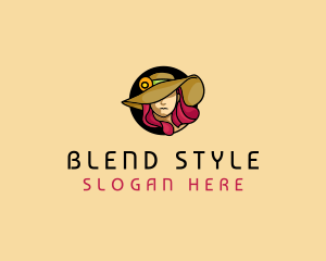 Female Hat Fashion logo design