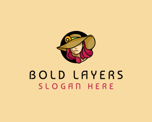 Female Hat Fashion logo design