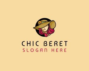 Female Hat Fashion logo design